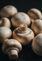 Fresh mushrooms, ready to be added to a delicious meal. photo