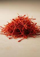 Vibrant saffron threads, a luxurious and flavorful spice. photo