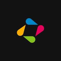 paper and color ink logo concept for printing company vector