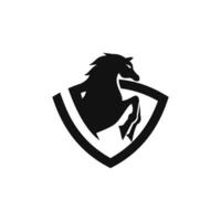 Horse and shield combination logo concept icon vector