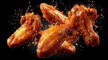 Falling Buffalo Wings That Are Both Saucy And Spicy photo