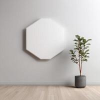 Contemporary Hexagon Shaped Framed Canvas Template photo
