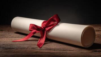 A Professional Mockup For A Diploma Or Certificate photo