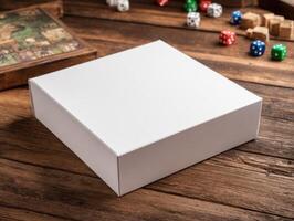 Board Game Box Mockup on a Tabletop photo