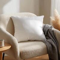 Comfortable Boucle Armchair Cushion Template photo