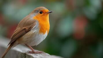 A Cheerful Robin Visits A Garden Fence photo