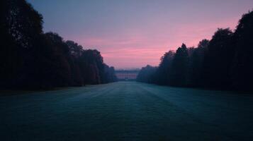 A Dew Covered Formal Garden At The Break Of Day photo