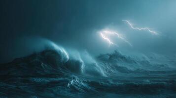 A Fierce And Mighty Storm At Sea photo