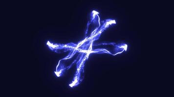 raggiante astratto sfera fatto di luminoso digitale onde, formatura un' ciclo continuo contro un' buio sfondo video