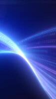 Abstract glowing blue energy flow resembling a fluid stream over a dark background video