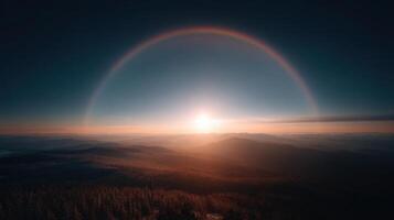 A Huge Forest Under a Solar Halo Effect photo