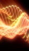 Bright abstract orange waves and dotted spirals on a dark gradient backdrop video