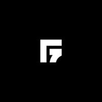 monogram G7 or F7 logo concept vector