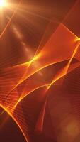 Abstract golden waves with bright sun rays and dynamic flowing lines on a warm gradient background video