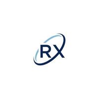 Monogram letter RX with circle line logo concept vector