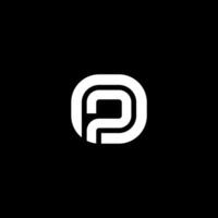 Monogram letter OP or PO with minimalist line concept vector
