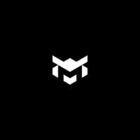 letter M and robot logo concept vector