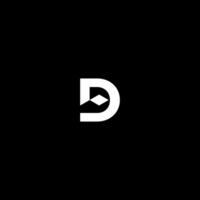 minimalist Letter D and roof logo combination vector