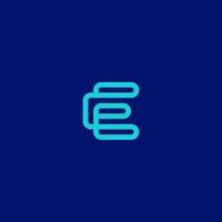 monogram letter E with technology concept vector