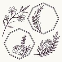 Geometric Florals with Botanicals vector