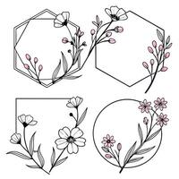 Wildflower Frame Collection vector