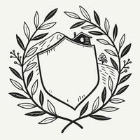 Rustic Laurel Crest vector