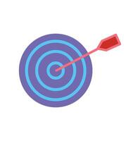 Crisp target icon with concentric circles and an arrow at the center ideal for goals, focus, strategy, and marketing visuals in modern vector