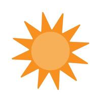 Bright sun icon with bold rays symbolizing warmth, daylight, and energy. Ideal for weather apps, summer themes, and eco concepts vector