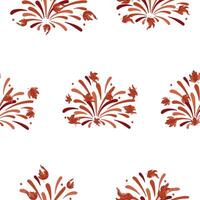 pattern of fireworks in different shades of orange with different maple leaves of different shapes and colors, for Canada Day vector