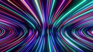 strålnings puls neon symmetri i dynamisk slinga animering video