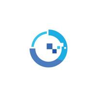 circle lock digital technology logo vector