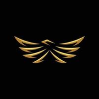 abstract gold eagle logo design vector