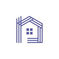 house property line art logo design vector