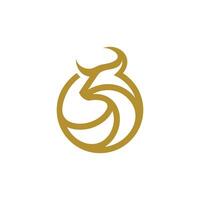abstract simple line bull logo vector