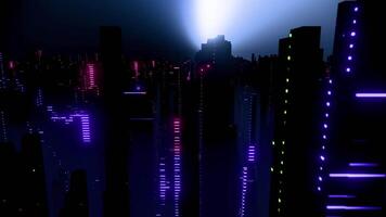 Neon Skyline Reverie Futuristic City Loop Animated Background video