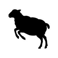 Jumping sheep silhouette for design vector
