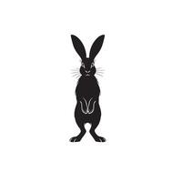 Hare silhouette front view vector
