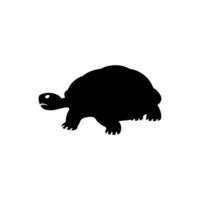 Turtle silhouette walking ahead vector
