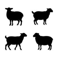 Sheep silhouette bundle with deference pose vector