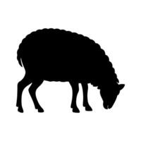 Sheep silhouette standing and head down vector