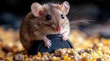 Mouse on a Black Object photo