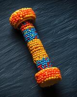 A beaded toy on a table photo