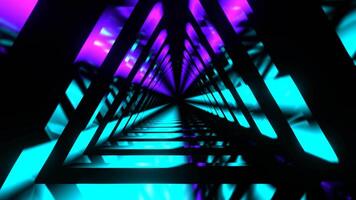 Turquoise and Purple Moving Triangle Neon Source Background VJ Loop in 4K video