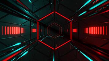 Turquoise and Red Neon Alien Wireframe Cybertrack Background VJ Loop in 4K video