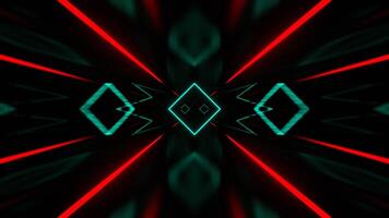 Turquoise and Red Strobe Neon Rhythm Tunnel Background VJ Loop in 4K video