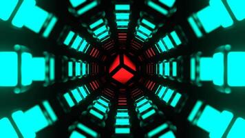Turquoise and Red Abstract Pulsating Neon Core Background VJ Loop in 4K video