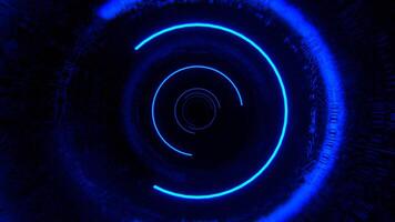 Blue and Red Strobe Sci Fi Luminescent Cyber Tunnel Background VJ Loop in 4K video