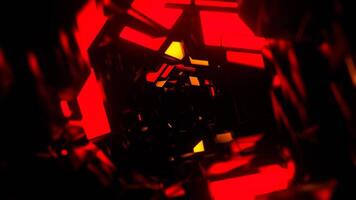 Red and Orange Abstract Transforming Alien Corridor Background VJ Loop in 4K video