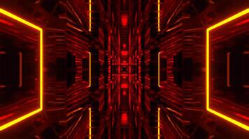 Orange and Red Endless Tunnel Into Digital Background VJ Loop in 4K video