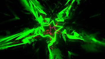 Multicolor Fast Fantastic Metal Tunnel with Neon Stars Background VJ Loop in 4K video